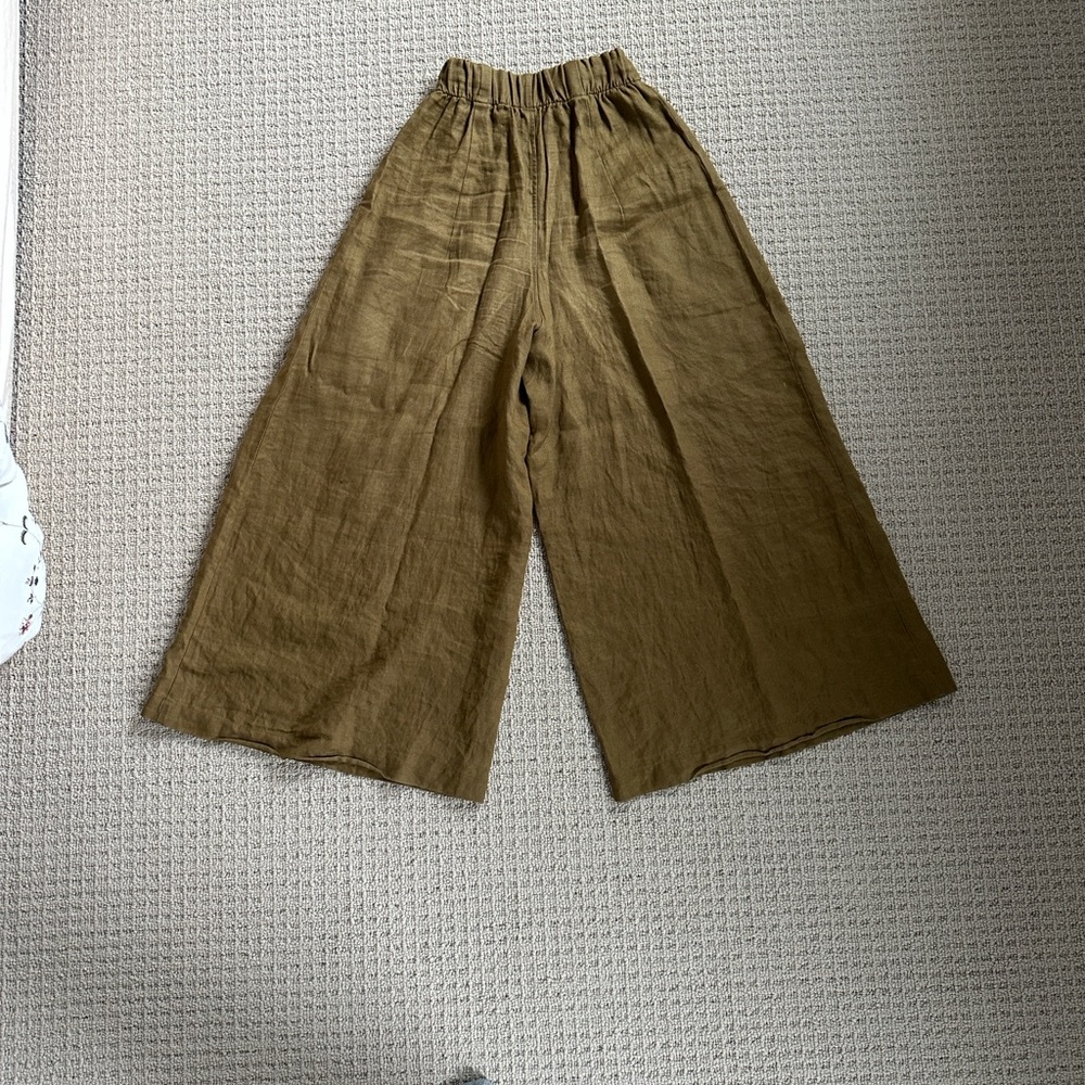 Elizabeth Suzann Andy Palazzo Pants in Olive XS-T - Picture 2 of 6